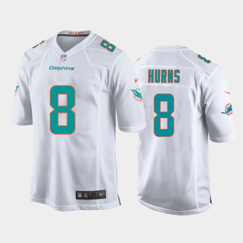 Men Miami Dolphins #8 Allen Hurns Nike White Game NFL Jersey